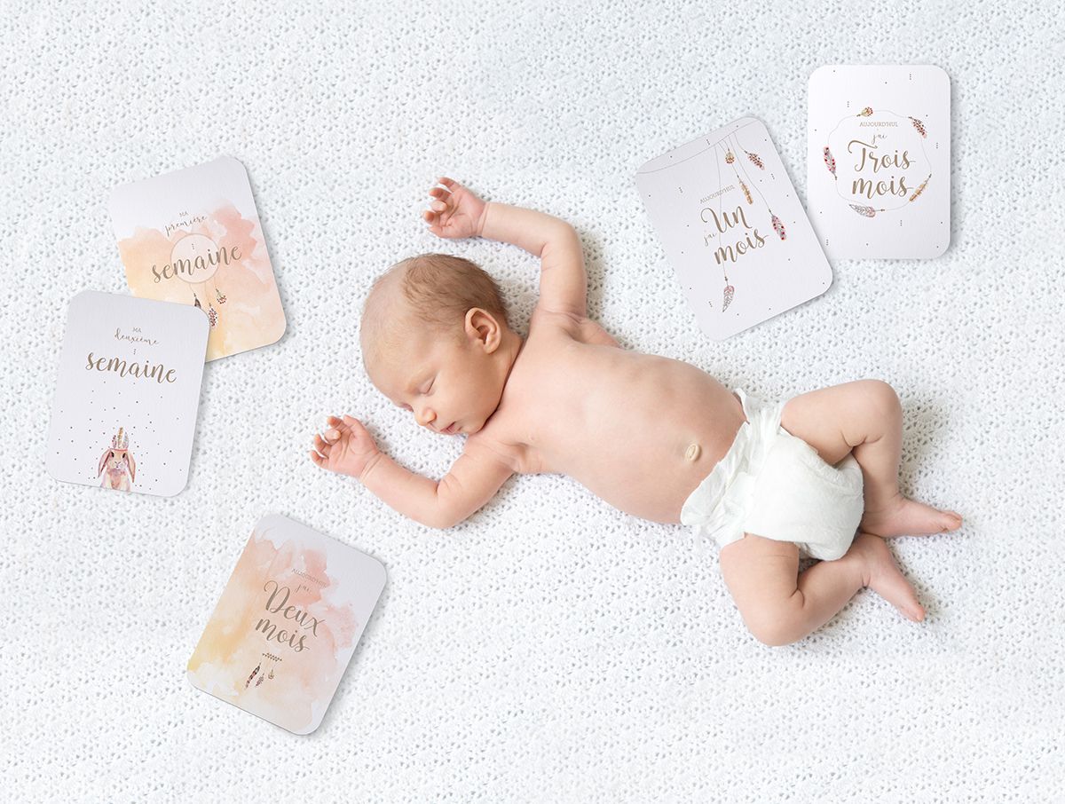 cartes etapes bebe nouveau ne