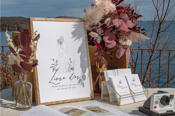 panneaux de mariage livre d'or