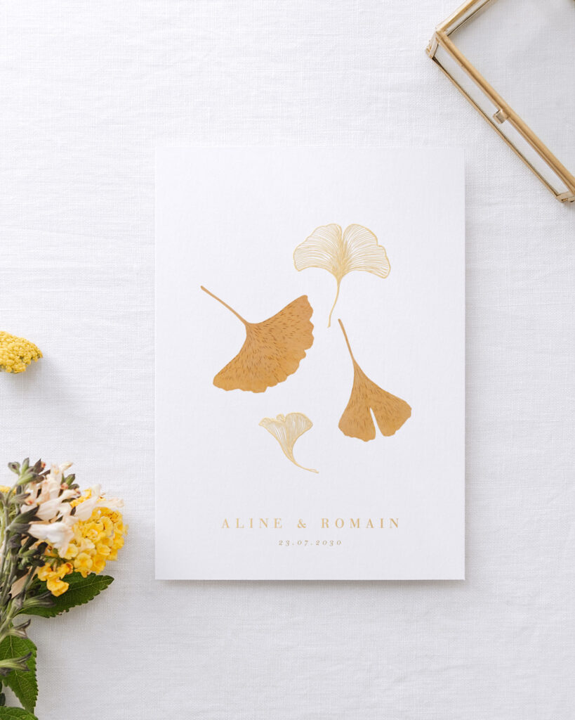 Faire-part Golden Ginkgo