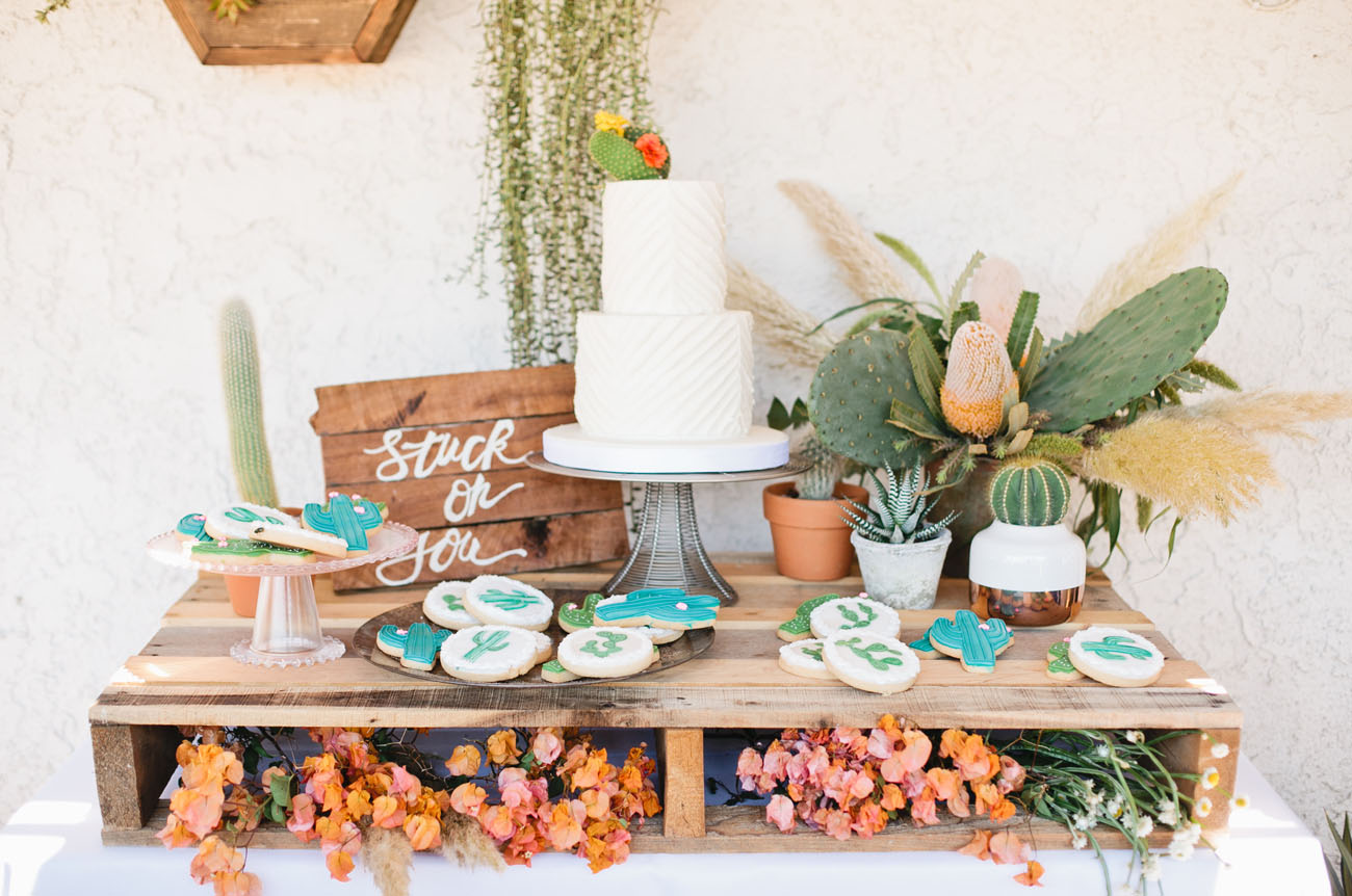 tendance mariage cactus presentation gateau