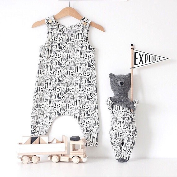 Correspondant jouet ours et bébé coton bio Combi-short en imprimé animaux nordique