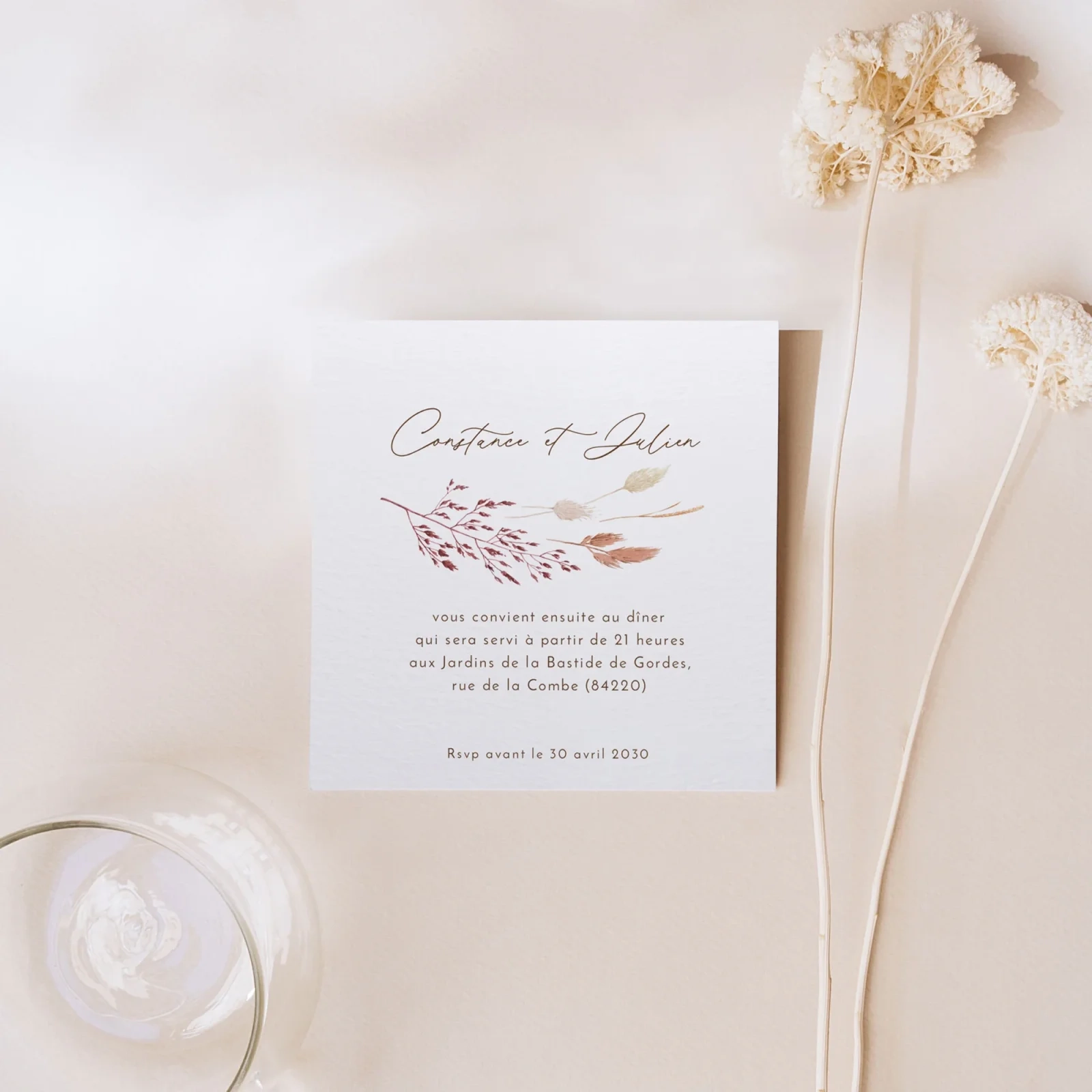 Carte d'invitation mariage