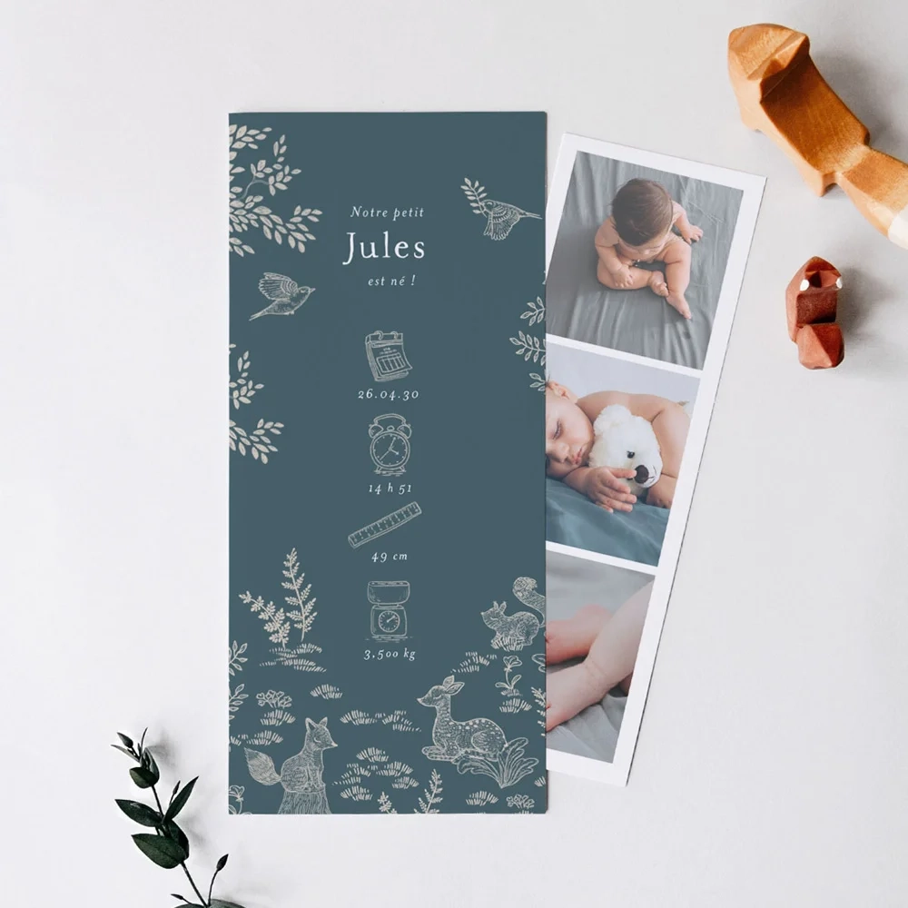 Faire-part naissance - Carnet rose - réf.01NAI3049 - 1001Cartes