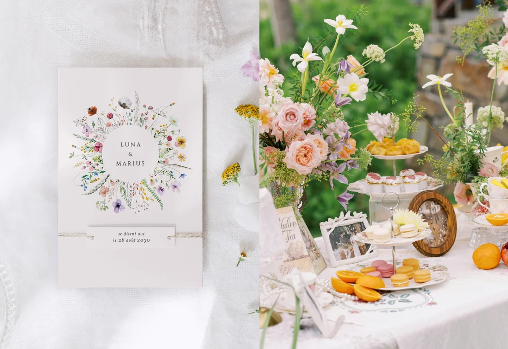 Une papeterie de mariage colorée