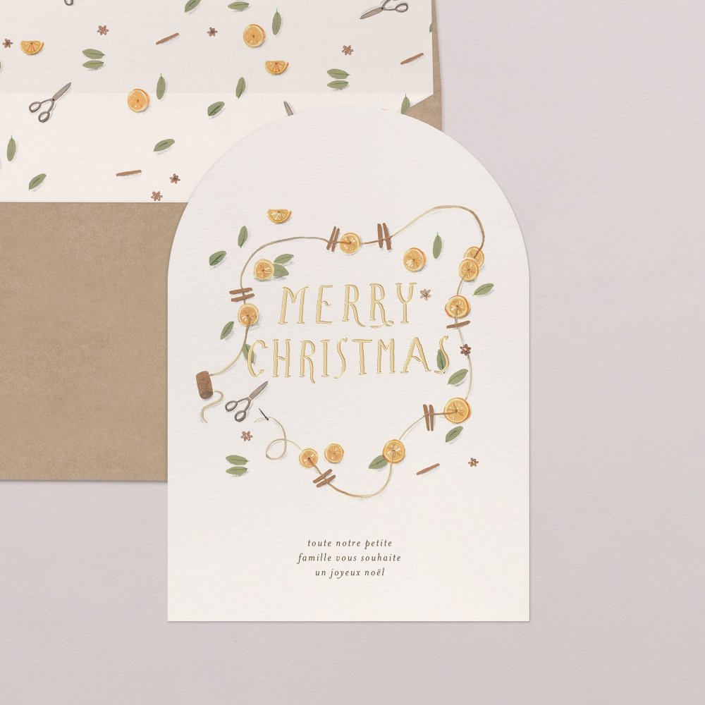 Carte de voeux - Porte de Noël (+enveloppe Kraft ) – leaubleue