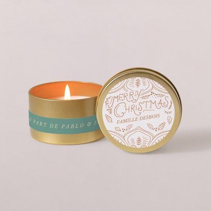 Bougie dorée Noël Décoration vintage - vert émeraude