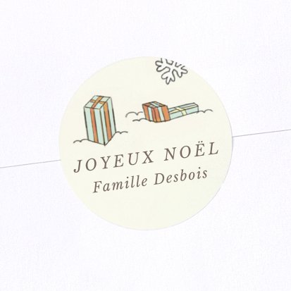 Sticker Noël Décoration vintage - village enneigé
