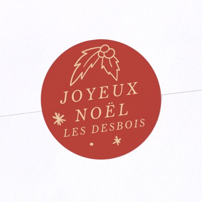 Sticker Noël Mon beau sapin - rouge groseille