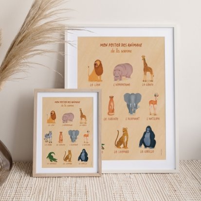 Cartes animaux de la savane