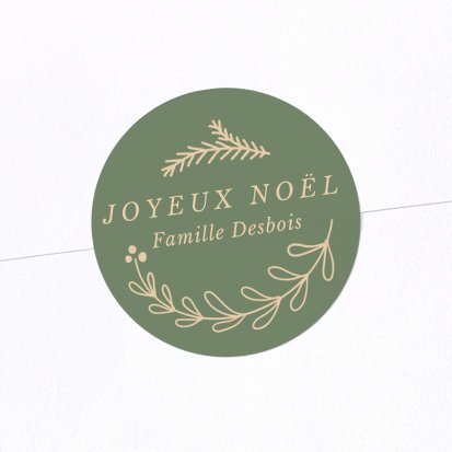 Sticker Noël Décoration vintage - vert forêt