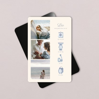 Faire-part naissance Photomaton - bleu