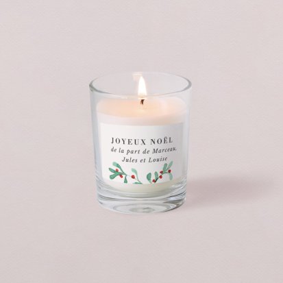 Petite bougie Noël Marie Louise - houx