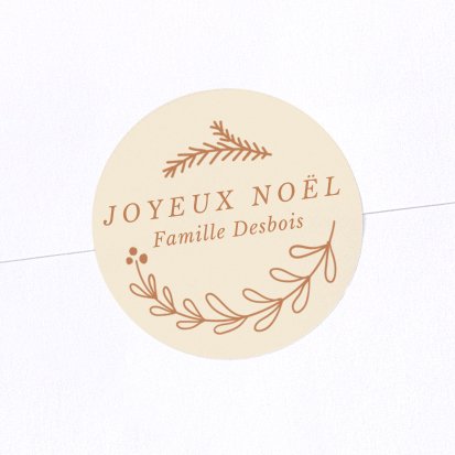 Sticker Noël Décoration vintage - ivoire