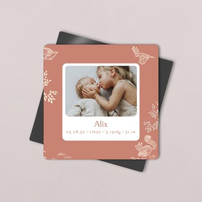 Faire-part naissance Forêt endormie - Rose