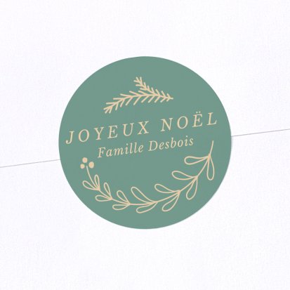 Sticker Noël Décoration vintage - vert émeraude