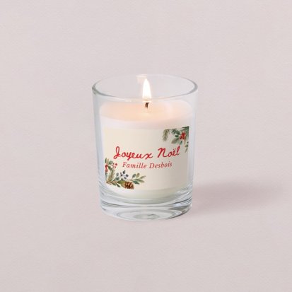 Petite bougie Noël Décoration ronde - couronne