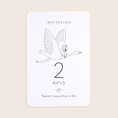 Carte d'invitation d'anniversaire 2 ans