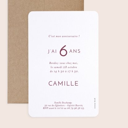 Carte Anniversaire Enfant 6 ans (22x12cm) réf: AD06