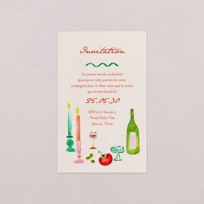Carte invitation mariage Dolce vita
