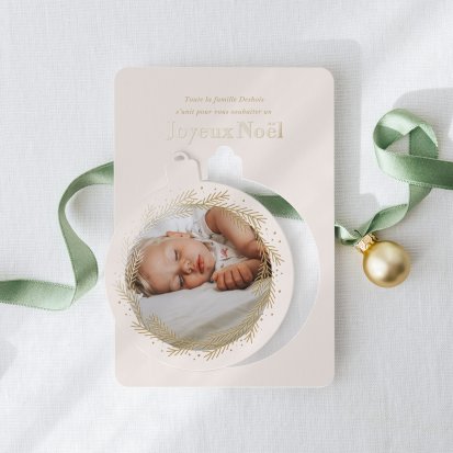 Carte de voeux Décoration ronde - golden crown