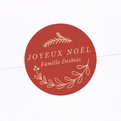 Sticker Noël Décoration vintage - rouge groseille
