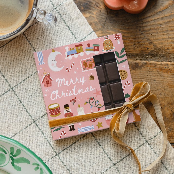 Tablette chocolat Noël Décoration ronde - jolis souvenirs