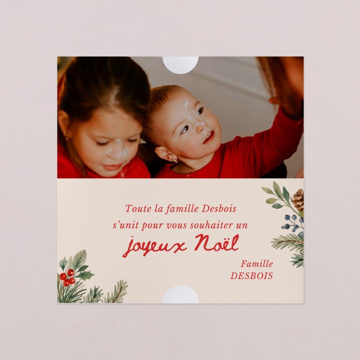 Tablette chocolat Noël Décoration ronde - couronne