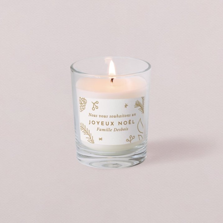 Petite bougie Noël Flocon précieux