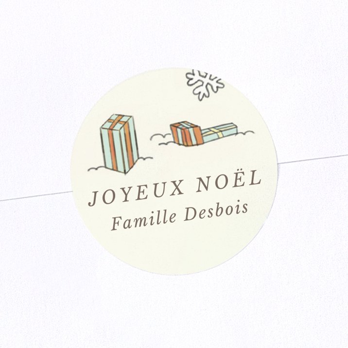 Sticker Noël Décoration vintage - village enneigé