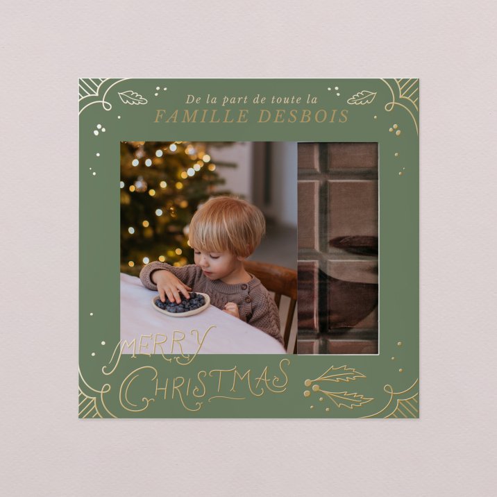 Tablette chocolat Noël Décoration vintage - vert forêt