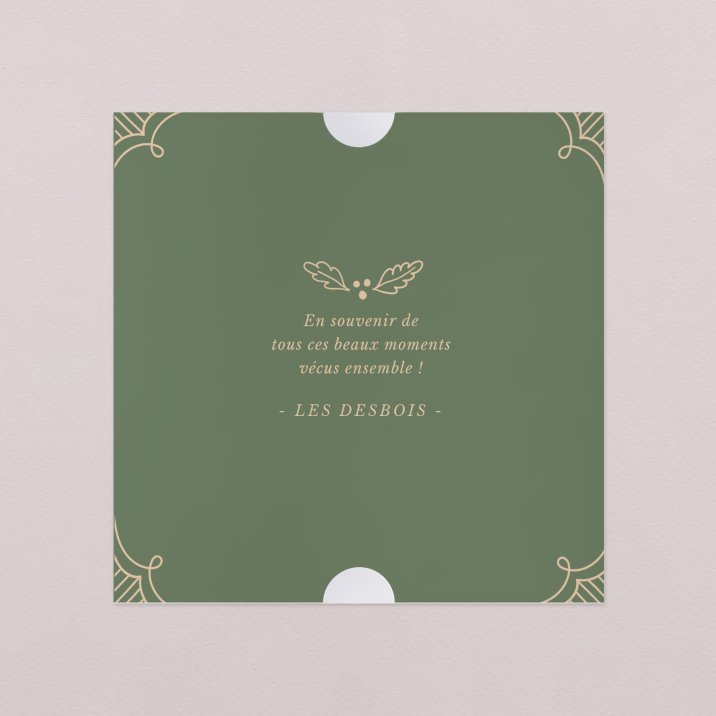 Tablette chocolat Noël Décoration vintage - vert forêt