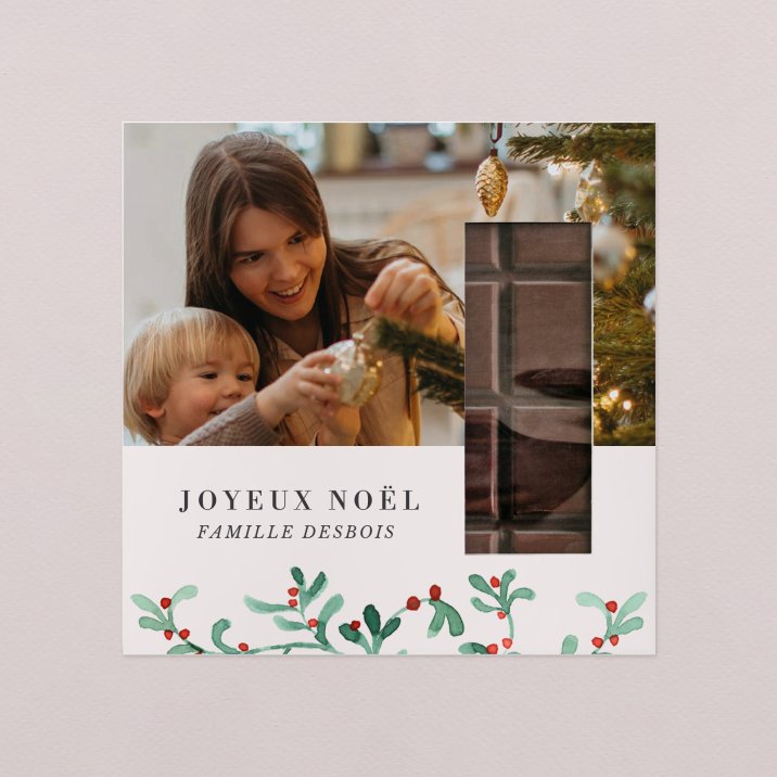 Tablette chocolat Noël Marie Louise - houx