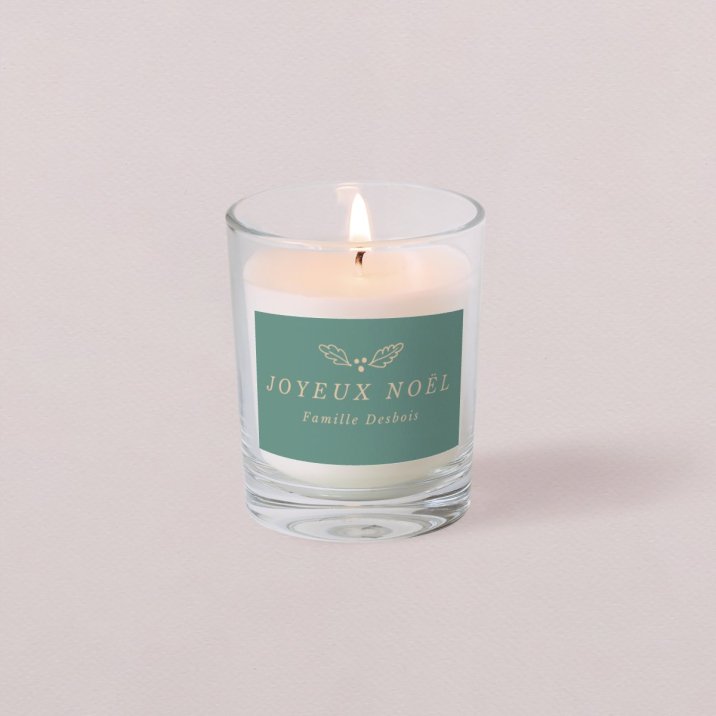 Petite bougie Noël Décoration vintage - vert émeraude