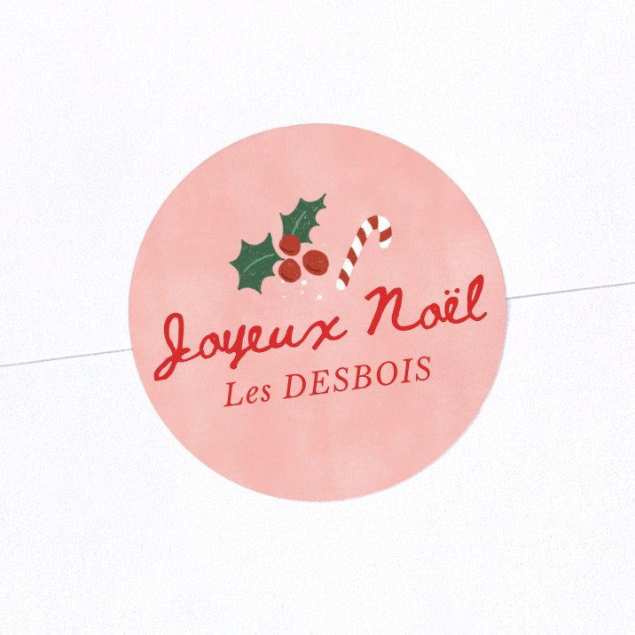 Sticker Noël Décoration ronde - jolis souvenirs