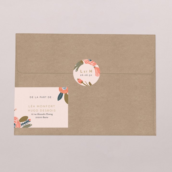 Etiquette adresse enveloppe Garden Party Cottonbird