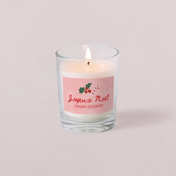 Petite bougie Noël Décoration ronde - jolis souvenirs