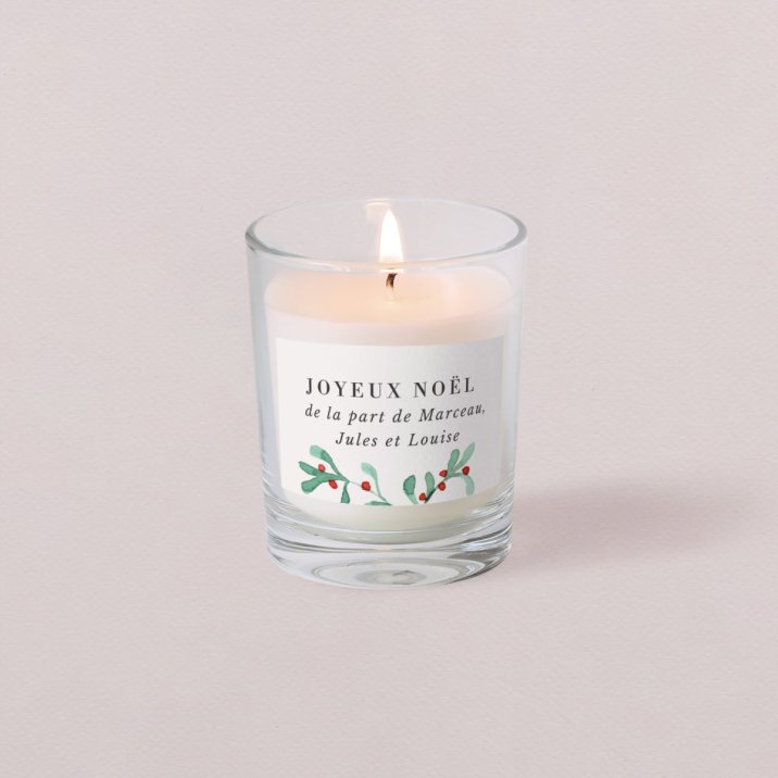 Petite bougie Noël Marie Louise - houx