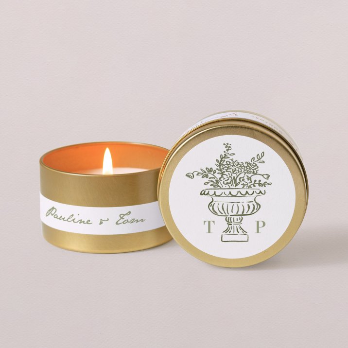 Bougie dorée mariage Vérone