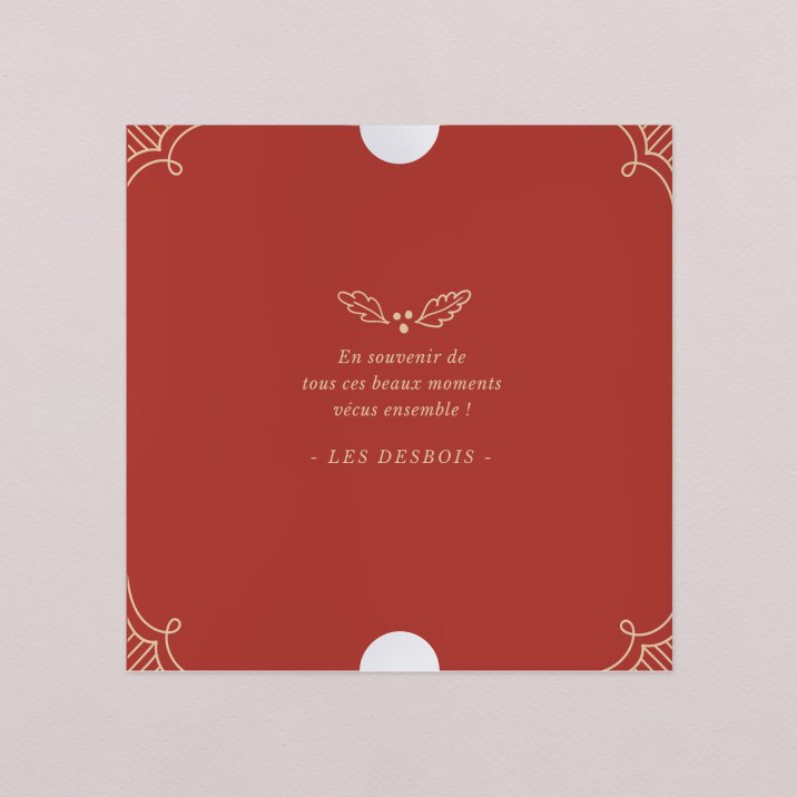 Tablette chocolat Noël Décoration vintage - rouge groseille