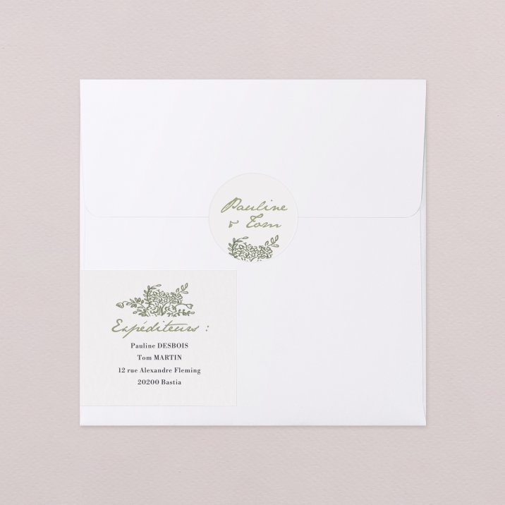 Etiquette adresse enveloppe mariage Vérone