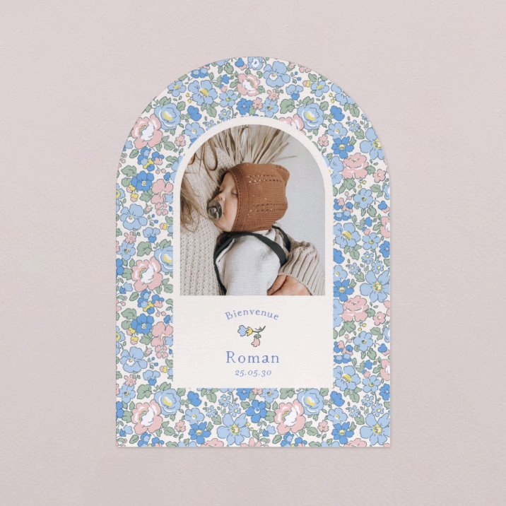 Faire-part naissance Liberty-azzuro