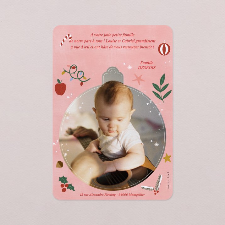 Carte de voeux Décoration ronde - jolis souvenirs