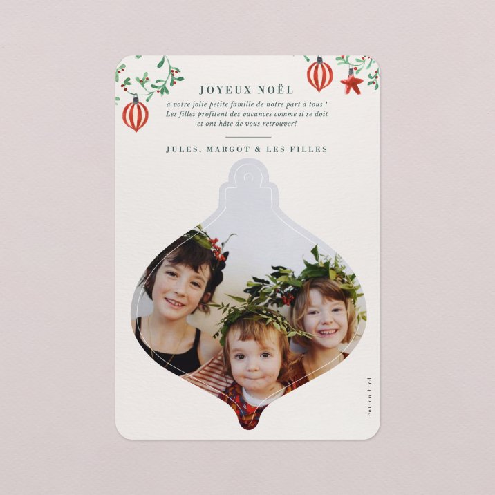 Carte de voeux Décoration vintage - feuillage de Noël