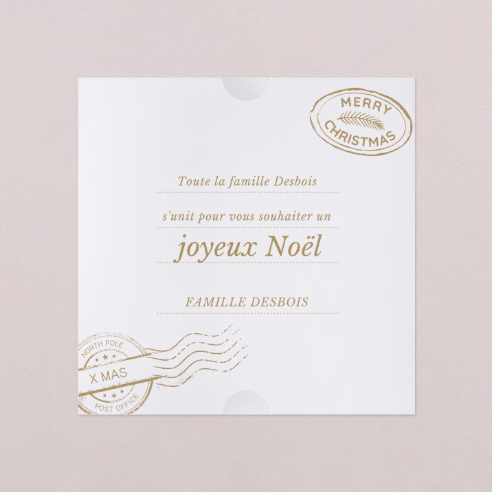 Tablette chocolat Noël Carte postale II - or
