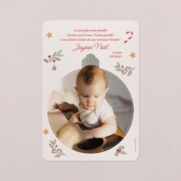 Carte de voeux Décoration ronde - baby Christmas