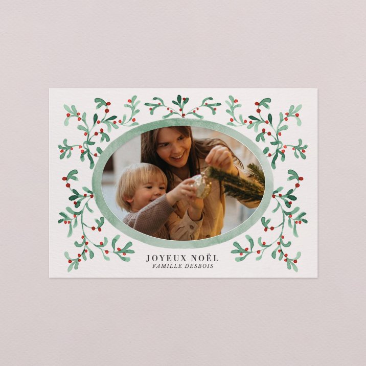 Carte de voeux Marie Louise - houx