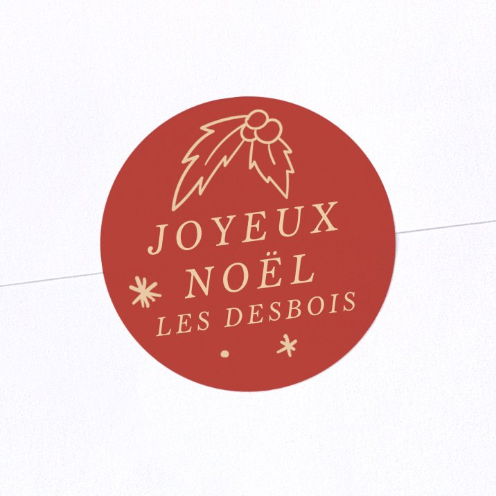 Sticker Noël Mon beau sapin - rouge groseille