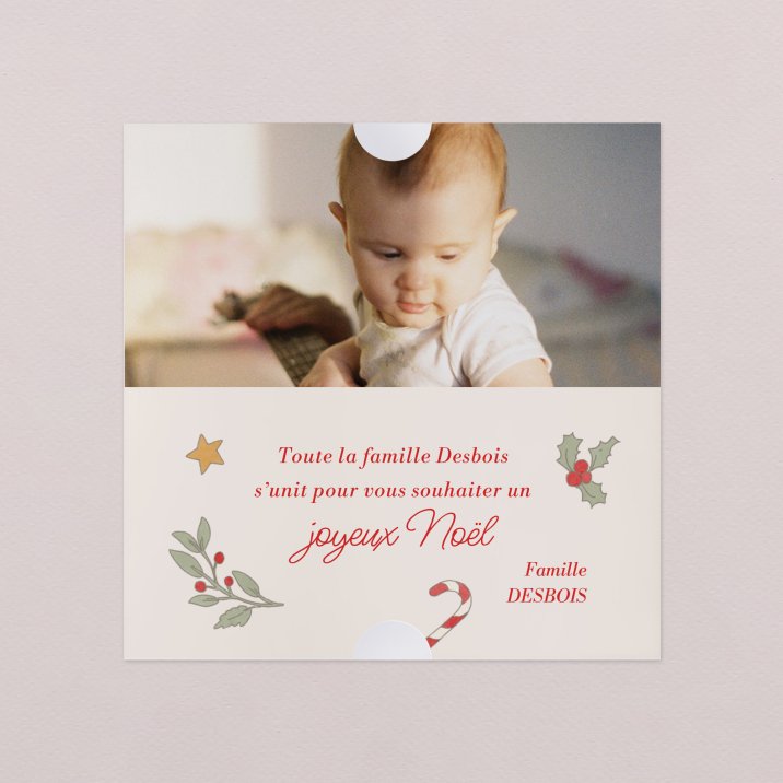 Tablette chocolat Noël Décoration ronde - baby Christmas
