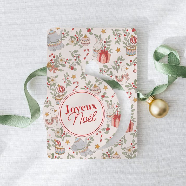 Carte de voeux Décoration ronde - baby Christmas