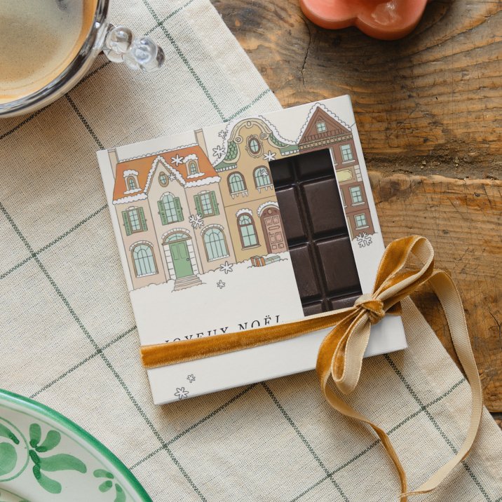 Tablette chocolat Noël Village enneigé